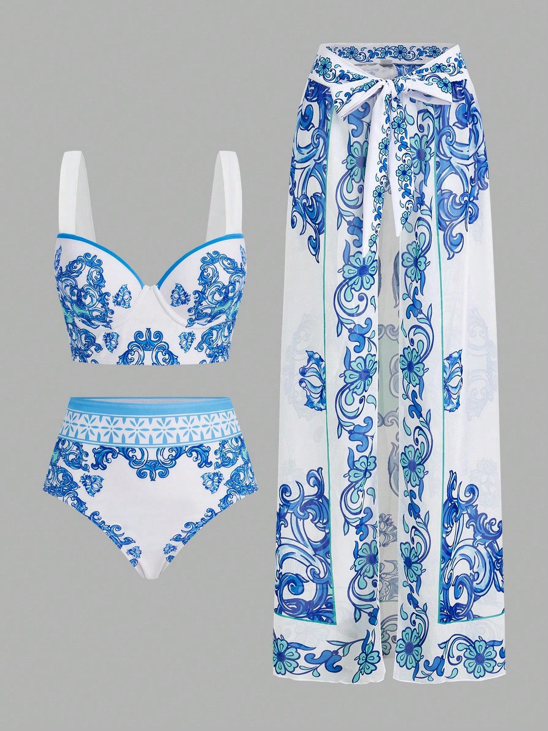 Damen Bikiniset mit elegantem Pareo EB
