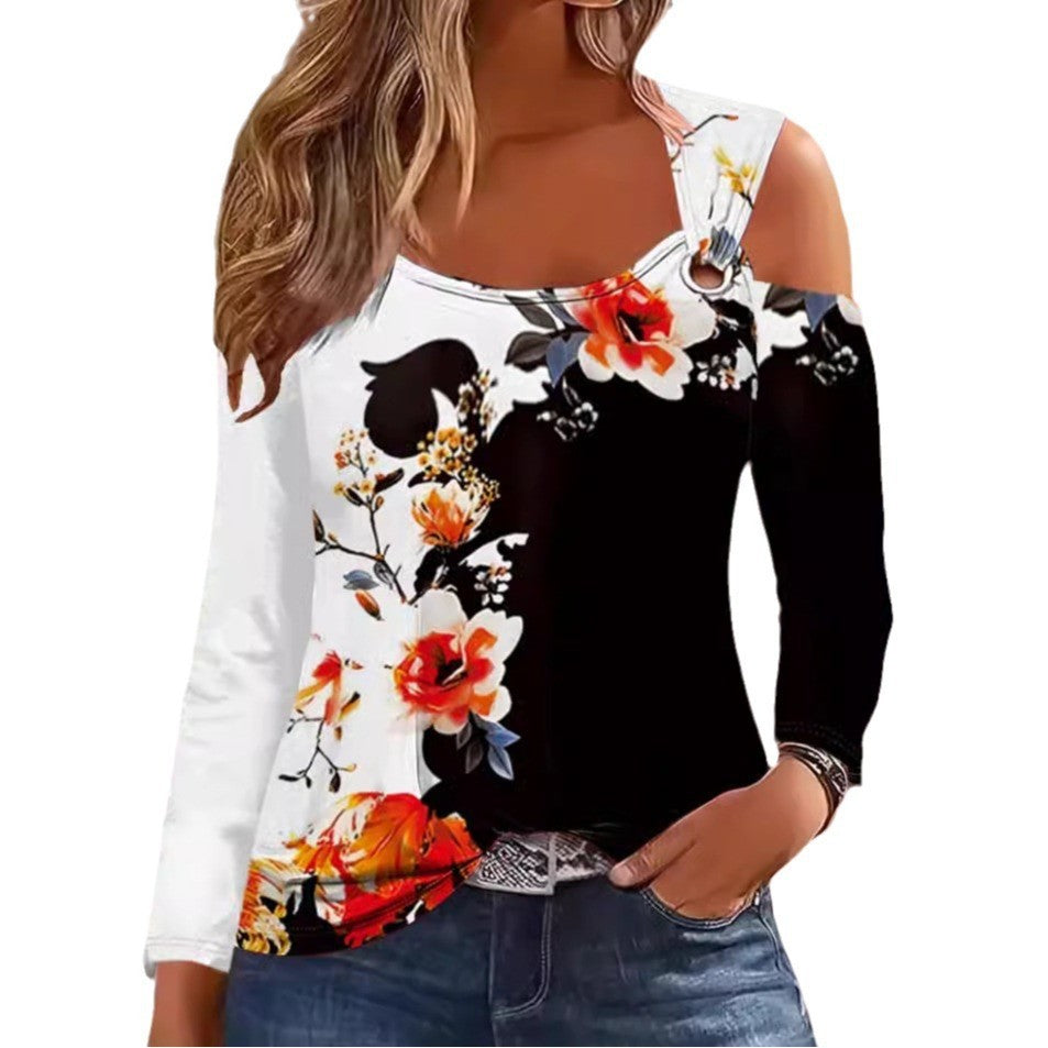 Damen Langarm-Oberteil mit Cut-Out-Details und asymmetrischem Design EB