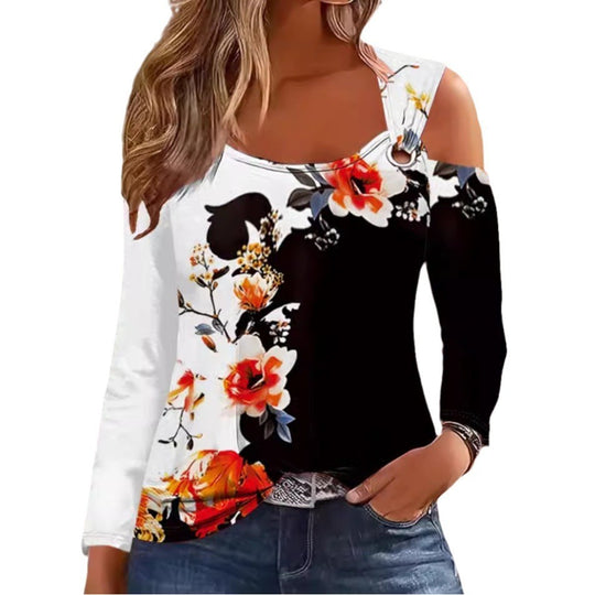 Damen Langarm-Oberteil mit Cut-Out-Details und asymmetrischem Design EB