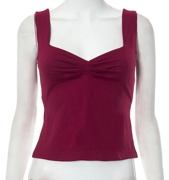 Damen Crop-Top mit gerafftem Detail und quadratischem Ausschnitt EB