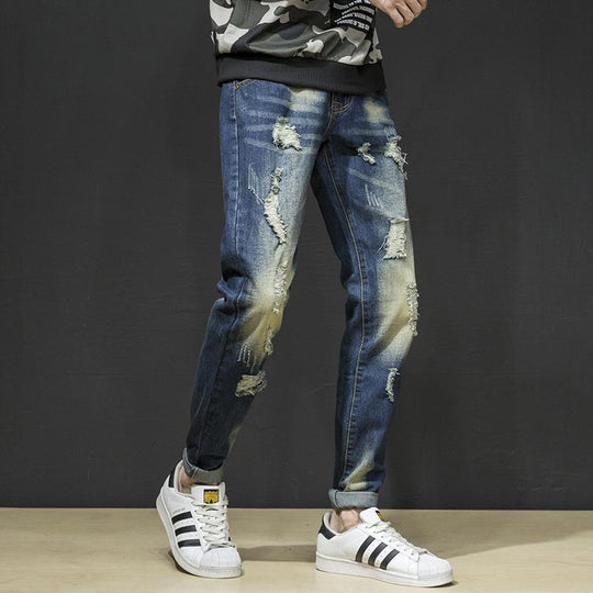 Herren lässige Jeans mit modischen Destroyed-Elementen EB