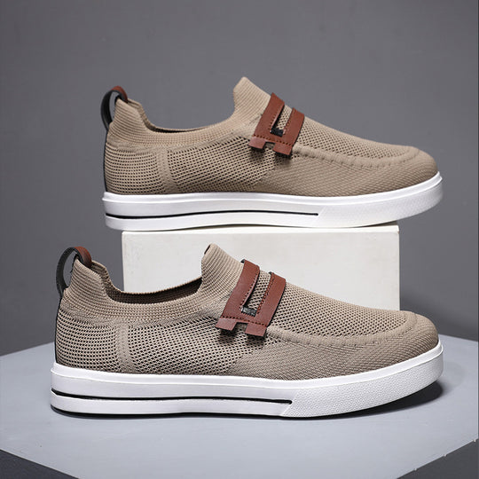 Damen Bequeme Slip-On Sneakers mit atmungsaktivem Mesh-Obermaterial und rutschfester Sohle EB