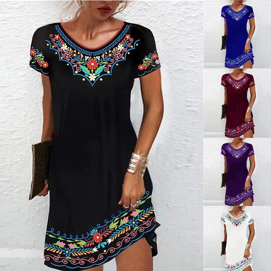 Damen Verspieltes Sommerkleid mit Blumenmuster EB