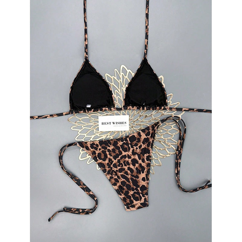 Damen Triangel-Bikini mit Animal-Print EB