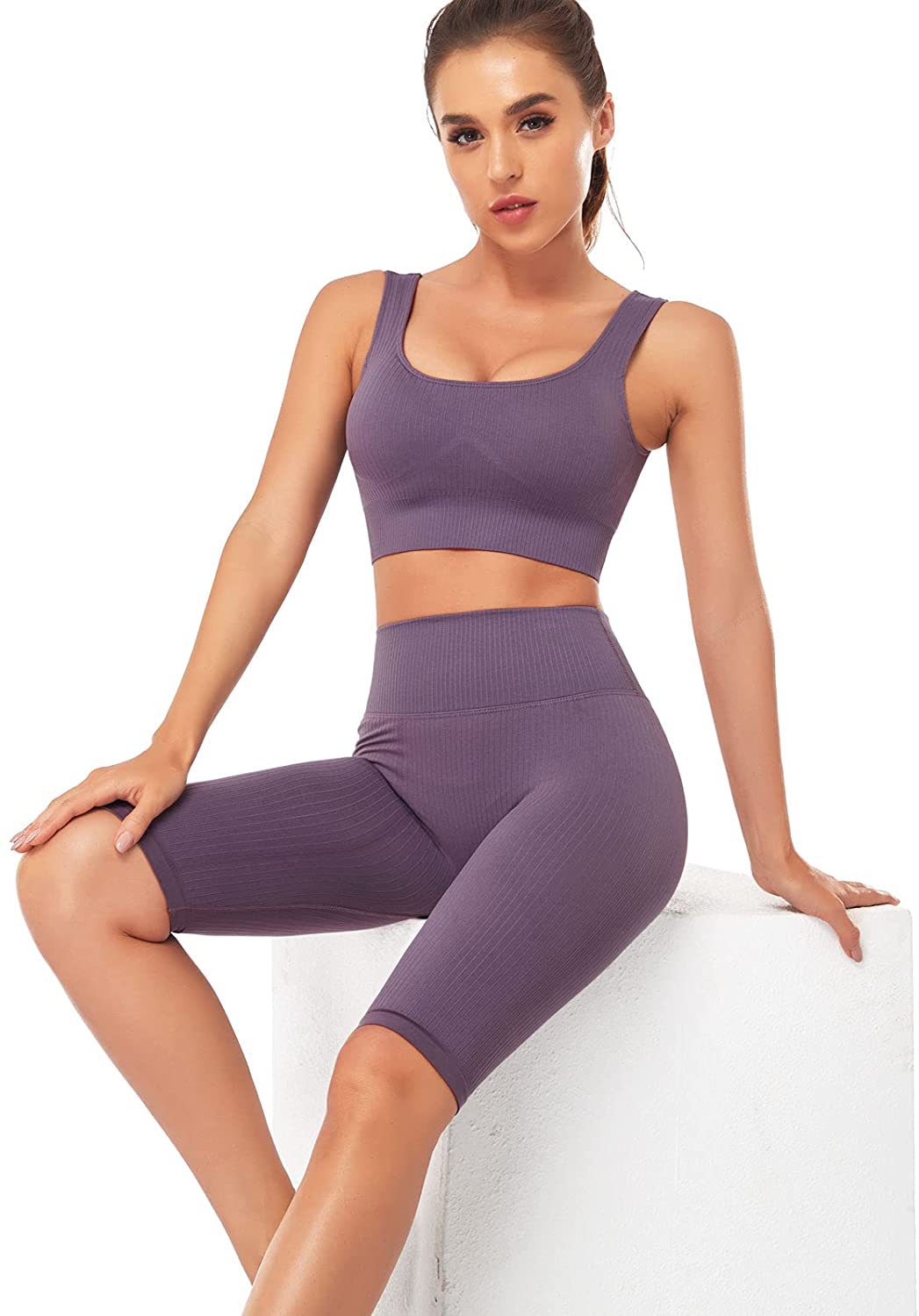 Damen Sportliches Wellness-Set mit Crop Top und Radlerhose EB