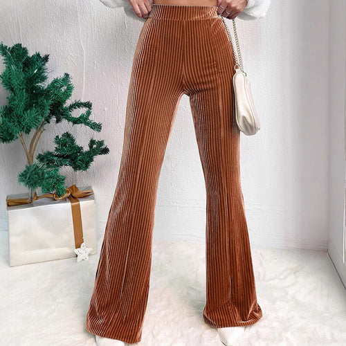 Damen weite Cord-Palazzo-Hose mit elastischem Bund und angenehmer Textur EB