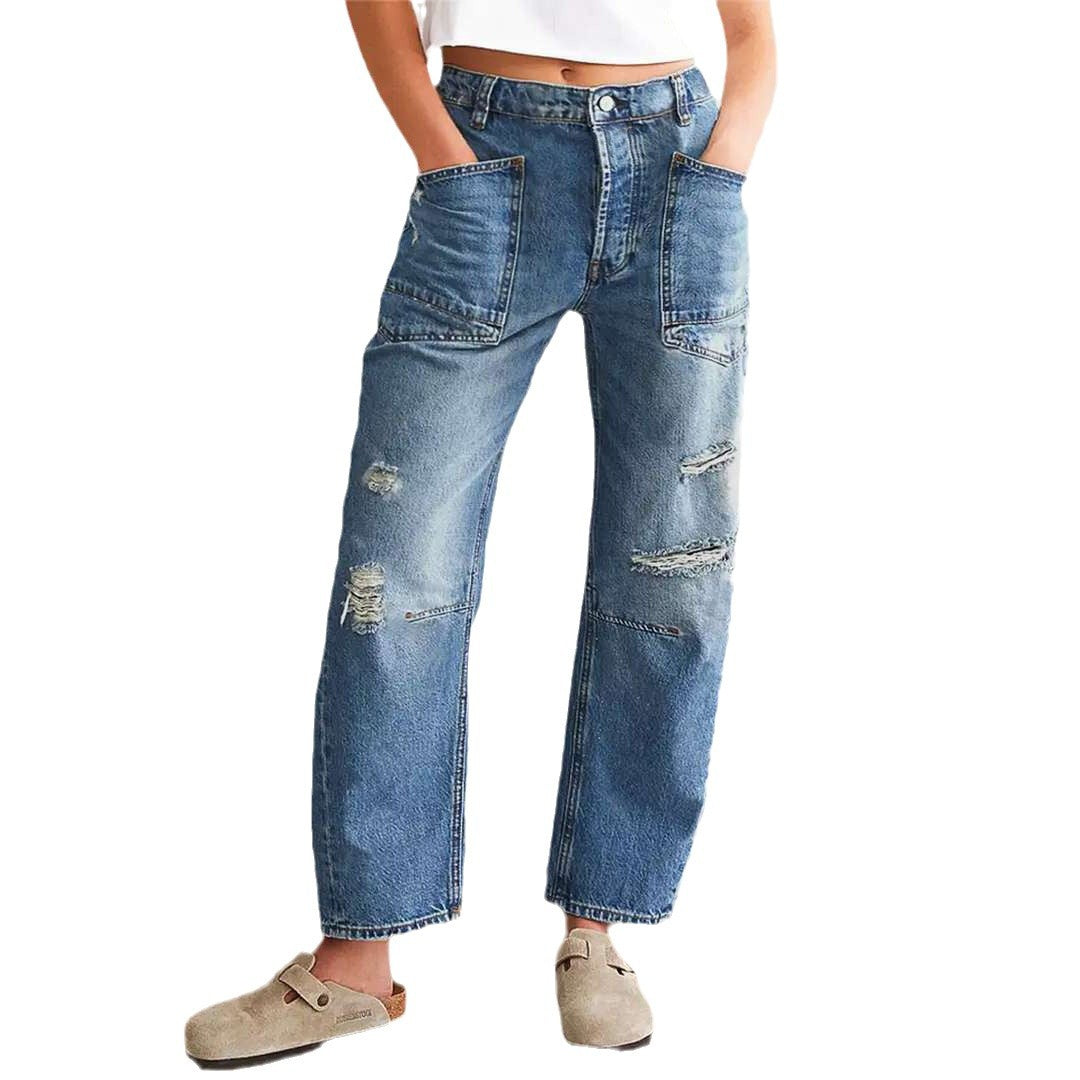 Damen Vintage Destroyed Jeans EB