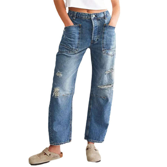 Damen Vintage Destroyed Jeans EB