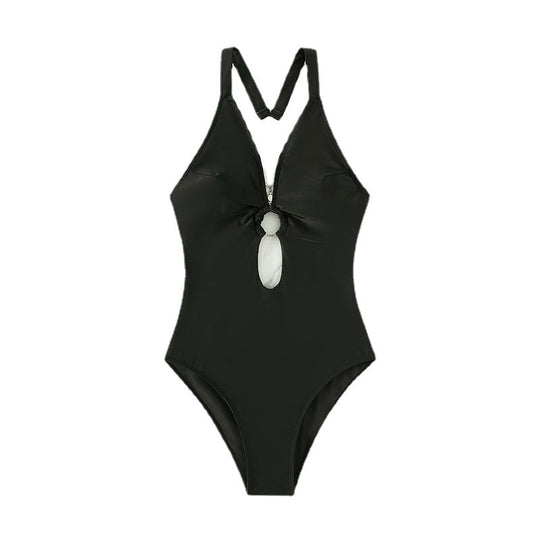 Damen Eleganter Einteiler mit ovalem Ausschnitt EB