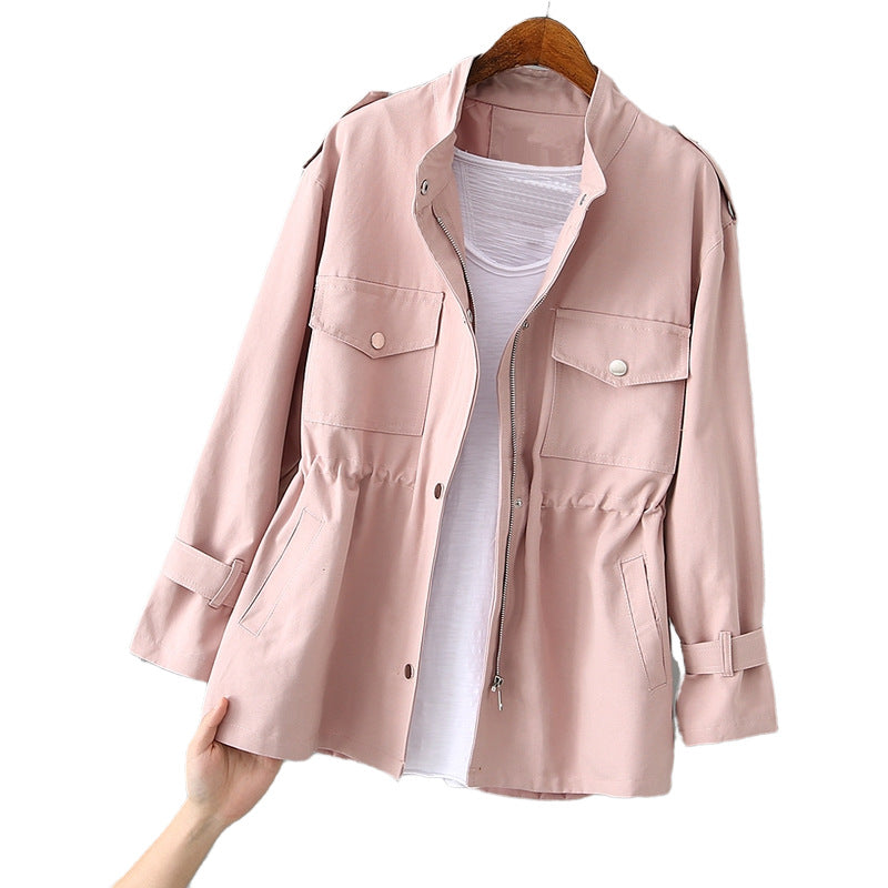 Damen Praktische Freizeitjacke mit verstellbarem Bund und Taschen EB