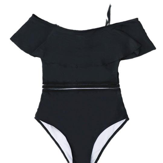 Damen Badeanzug mit Volant-Design und elastischem Bund EB