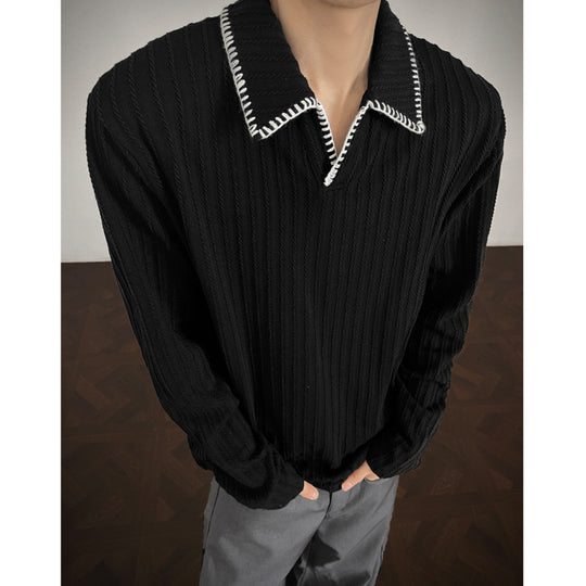 Herren Pullover mit lässigem strukturiertem Design und modischem Kragen EB