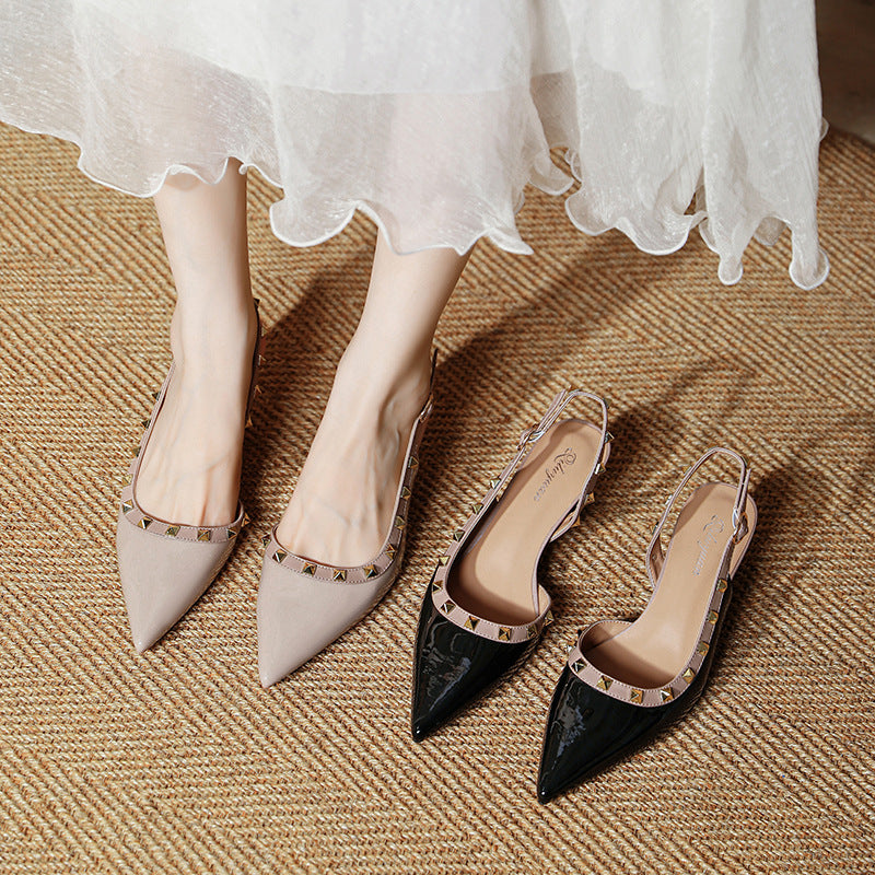 Damen Slingback-Pumps mit strukturierter Oberfläche und glamourösem Schmuckdetail EB