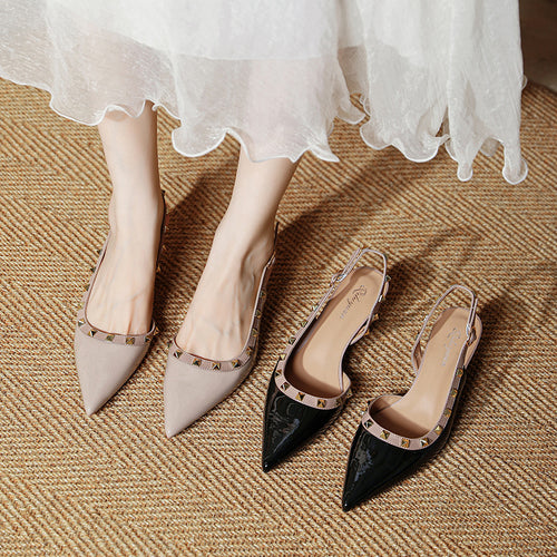 Damen Slingback-Pumps mit strukturierter Oberfläche und glamourösem Schmuckdetail EB