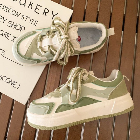 Damen Sportliche Plateau Sneakers mit einzigartigem Design und atmungsaktiver Oberflächenstruktur EB