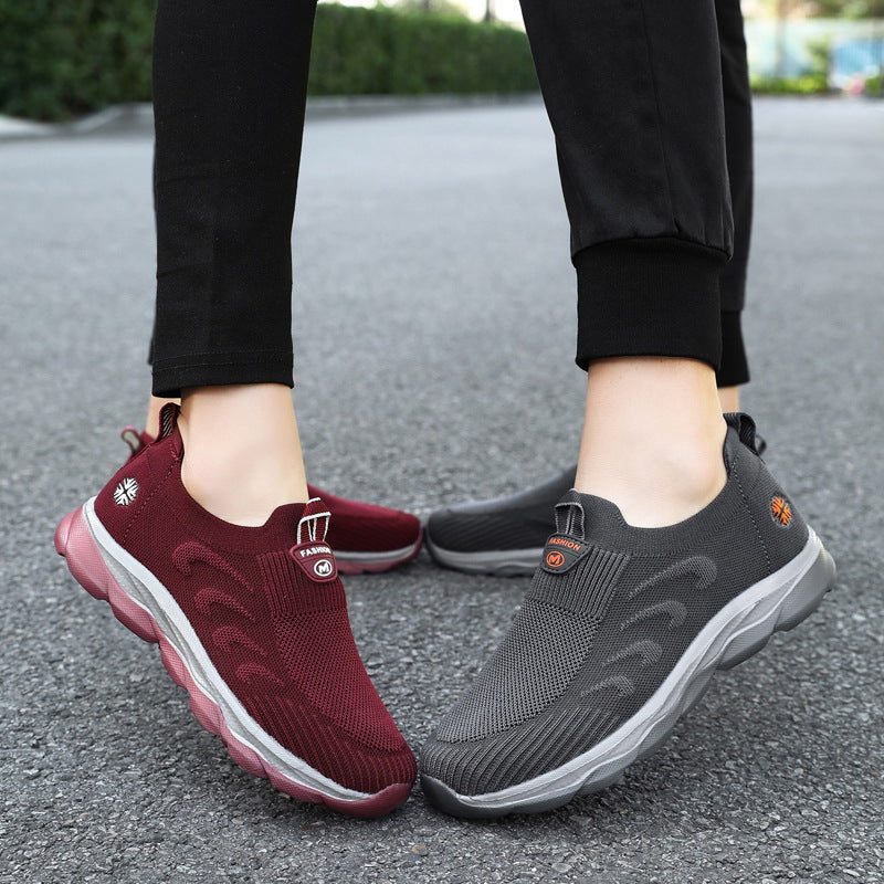 Damen Bequeme Slip-On Laufschuhe mit Elastischem Einstieg EB