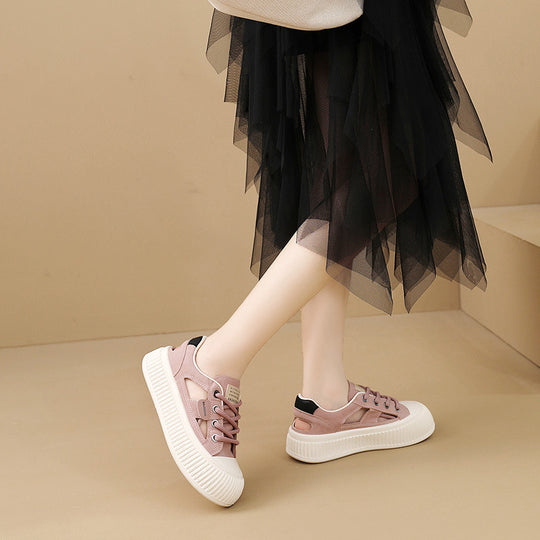 Damen modische Chunky Sneakers mit atmungsaktiver Mesh-Oberfläche und rutschfester Sohle EB
