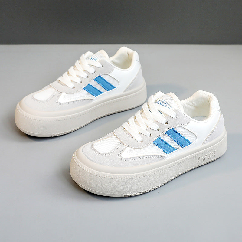 Damen modische Plateau-Sneaker mit atmungsaktiver Oberflächenstruktur und dämpfendem Sohlenprofil EB
