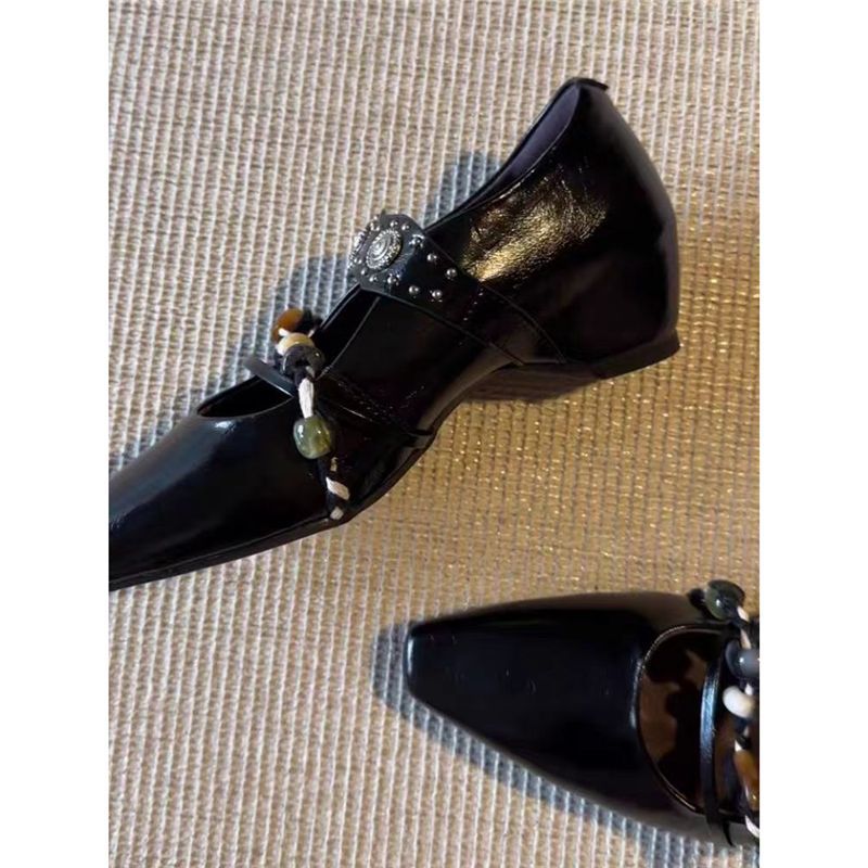 Damen elegante Slipper mit dekorativem Riemchendesign EB