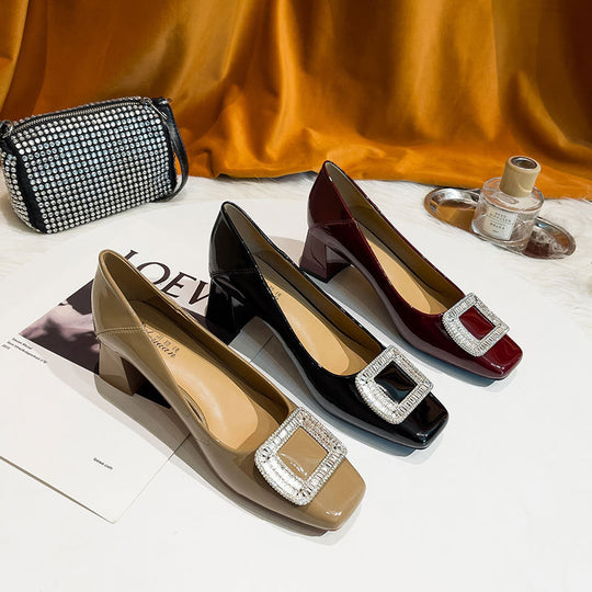 Damen elegante Absatzschuhe mit funkelndem Schmuckdetail EB