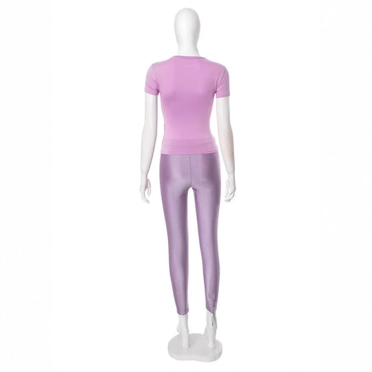 Damen Figurbetontes T-Shirt und Leggings Set EB