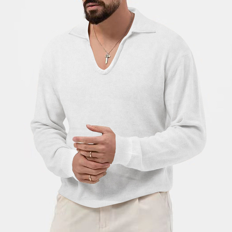 Herren modischer V-Ausschnitt Pullover aus atmungsaktivem Strickmaterial EB