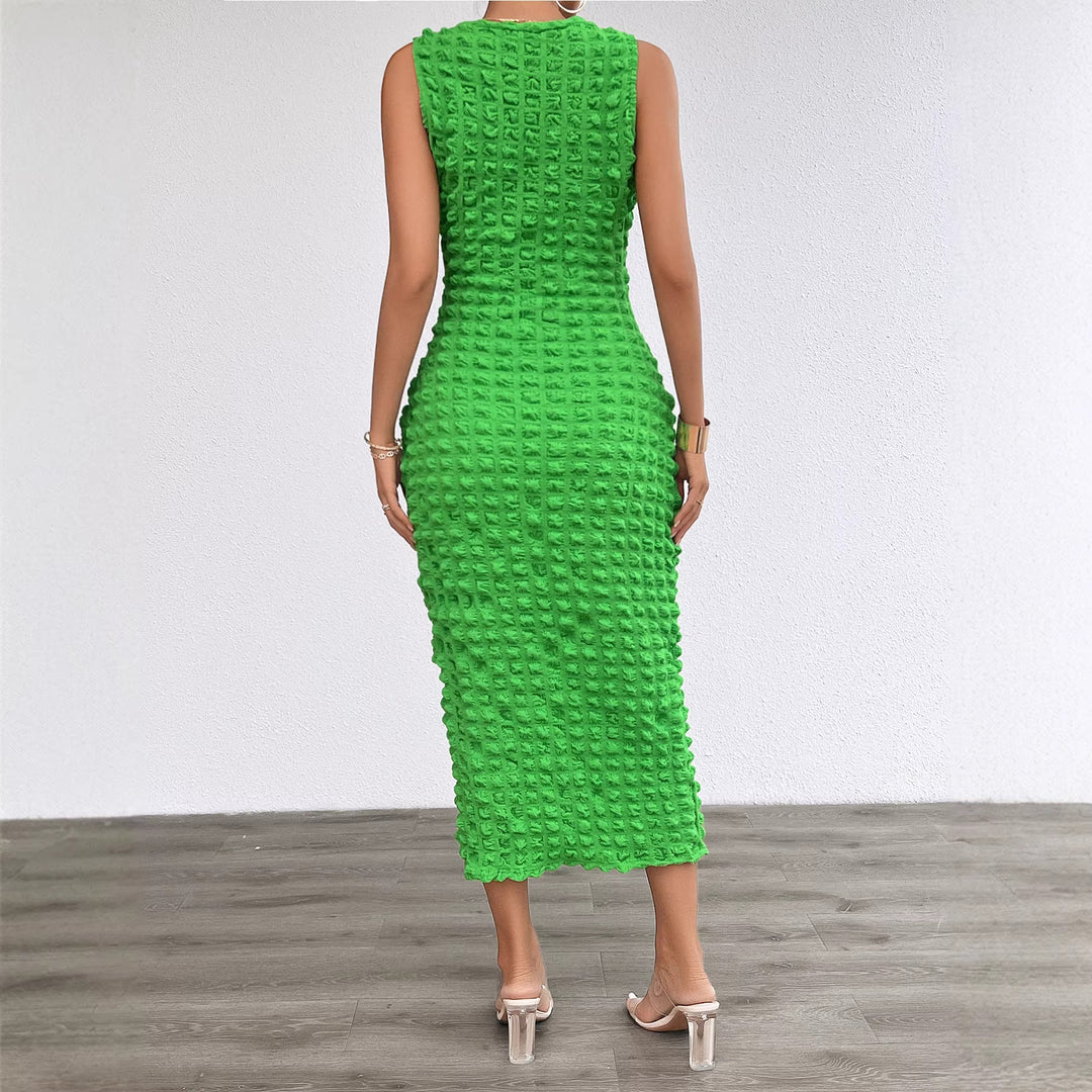 Damen Midi-Kleid mit strukturiertem Obermaterial und figurbetontem Schnitt EB