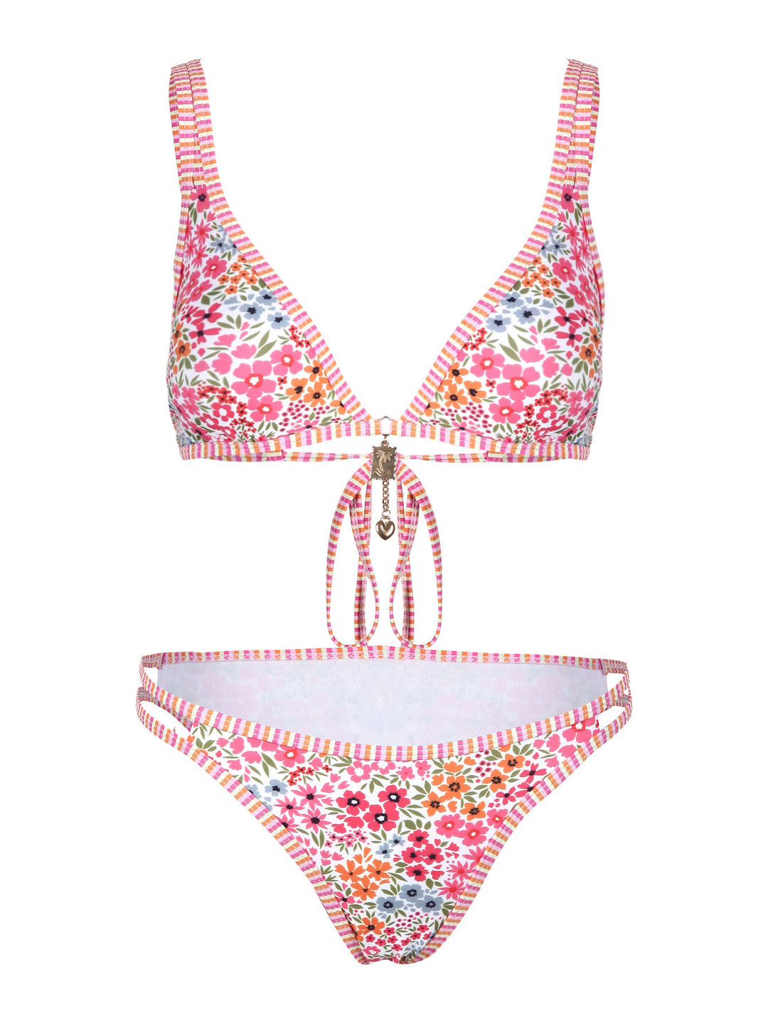 Damen Bikini-Set mit floralem Muster und verstellbaren Trägern EB