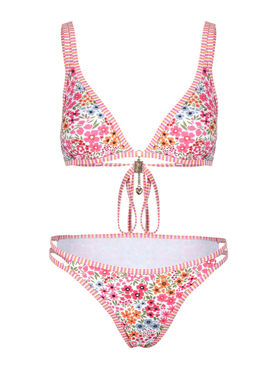 Damen Bikini-Set mit floralem Muster und verstellbaren Trägern EB
