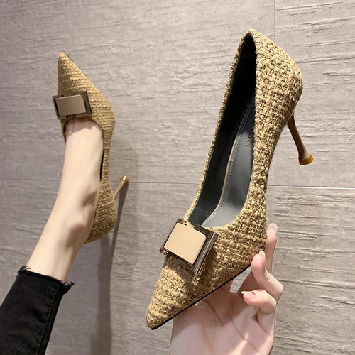 Damen elegante spitze Pumps mit glamourösem Schleifenakzent EB