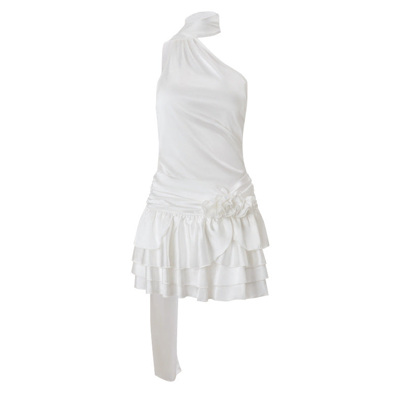 EB | Ein-Wort-Schulter-Satin-Neckholder-Kleid