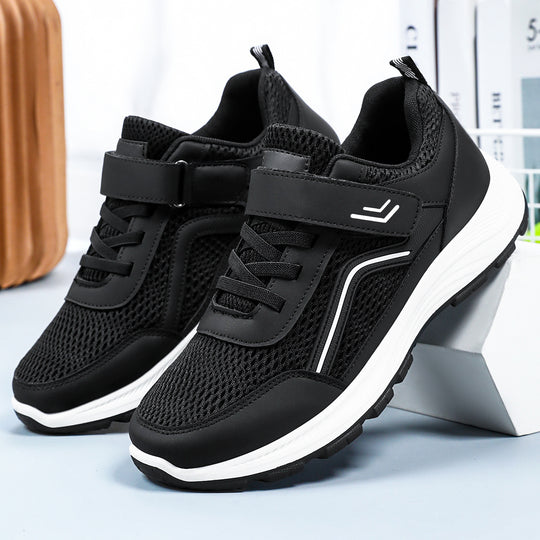 Damen Sportliche Sneaker mit elastischem Klettverschluss und atmungsaktivem Mesh-Obermaterial EB