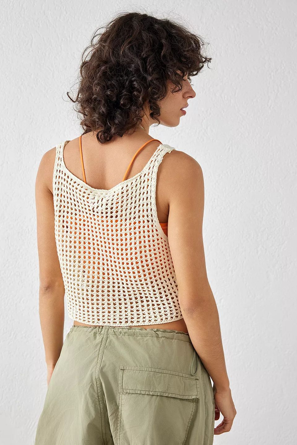 Damen luftiges Netz-Crop-Top EB