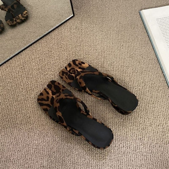 Damen trendige Clogs mit Leopardenmuster EB