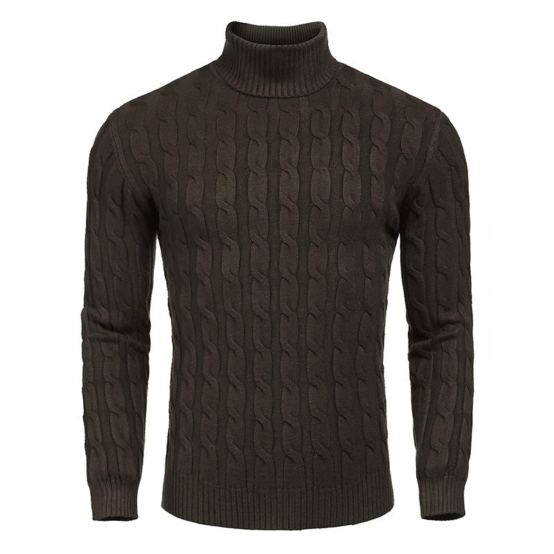 Herren modischer Rollkragenpullover mit Zopfmuster EB
