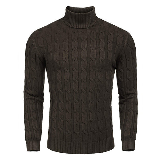 Herren modischer Rollkragenpullover mit Zopfmuster EB