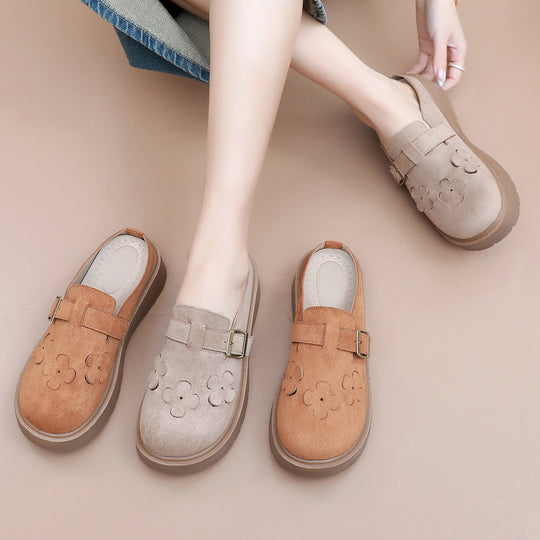 Damen Clogs mit dekorativen Blumenapplikationen und komfortabler Sohle EB