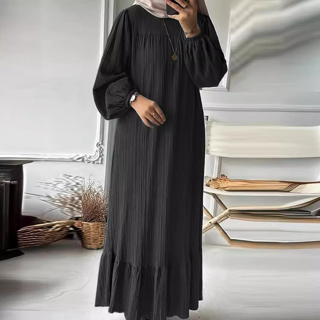 Damen Maxikleid mit waagerechtem Faltenwurf EB