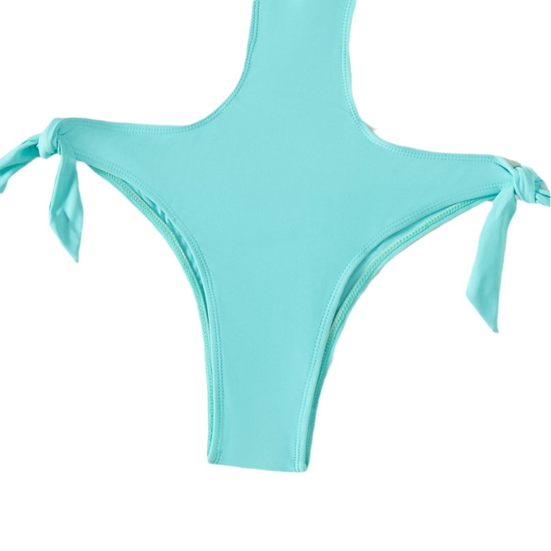 Damen Eleganter Cut-Out-Badeanzug mit Schleifendetail EB