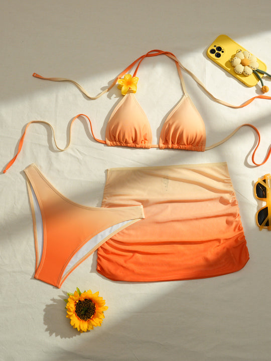 Damen Sportliches Bikini-Set mit modularem Rock EB