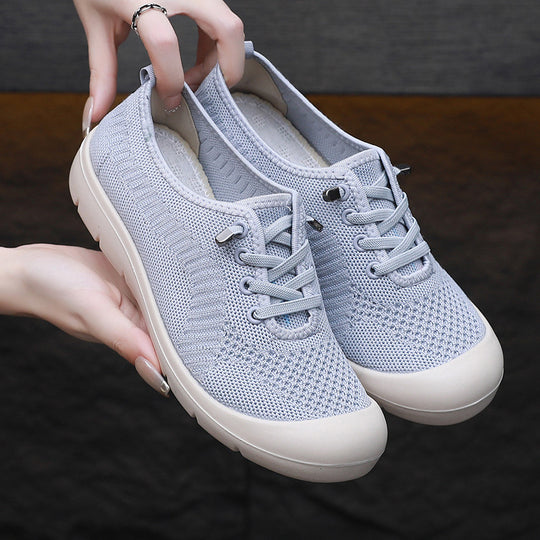 Damen Atmungsaktive Lace-Up Sneakers mit flexiblem Fußbett EB