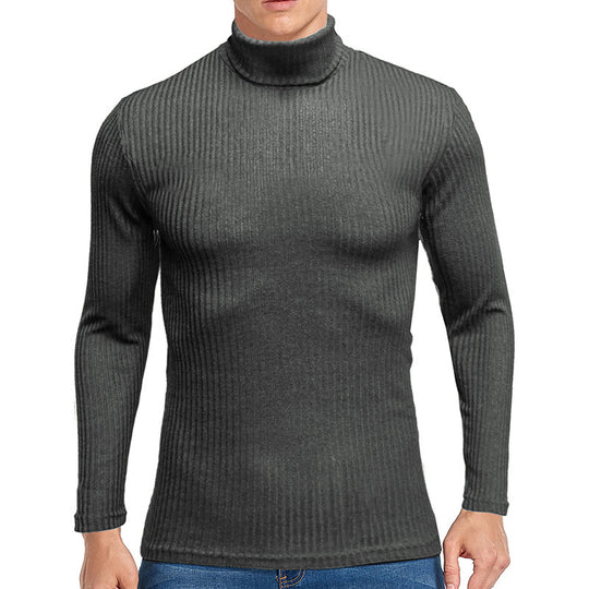 Herren feiner Rollkragenpullover aus strukturiertem Strick EB