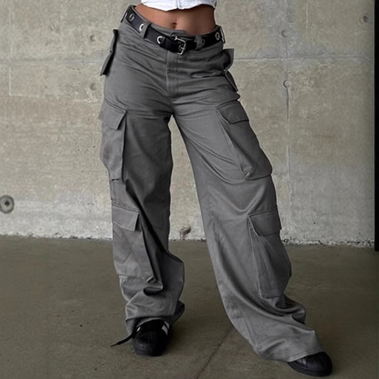 Damen Cargo-Hose mit breitem Schnitt und funktionalen Taschen EB