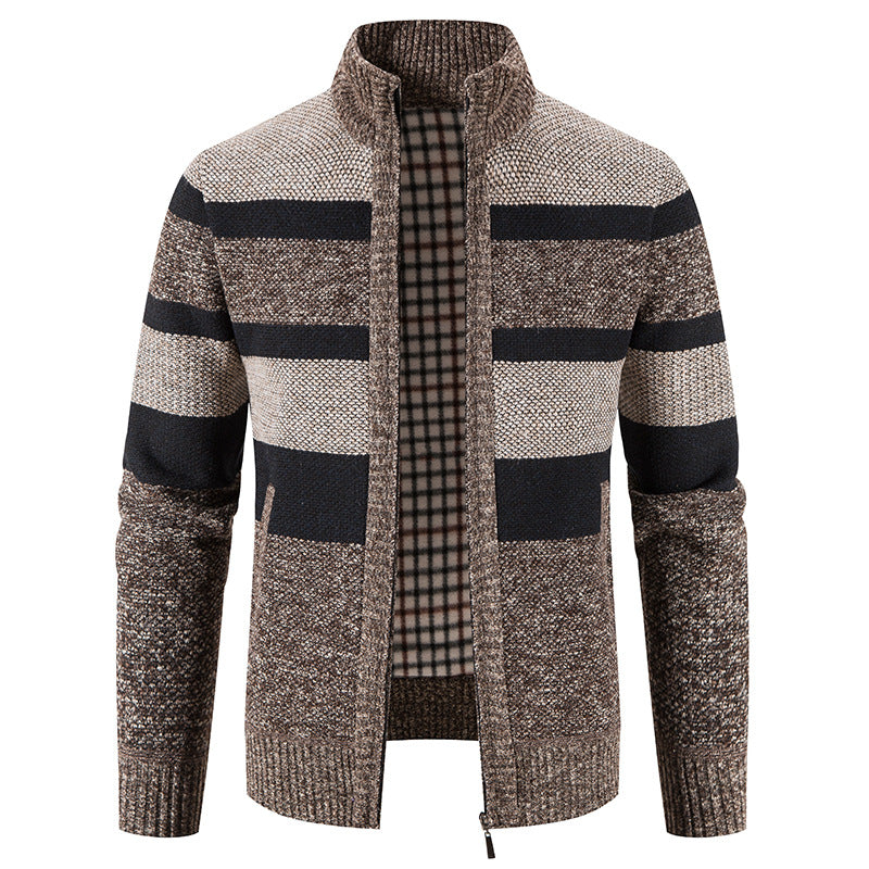 Herren modische Strickjacke mit einem modernen und vielseitigen Karomuster EB