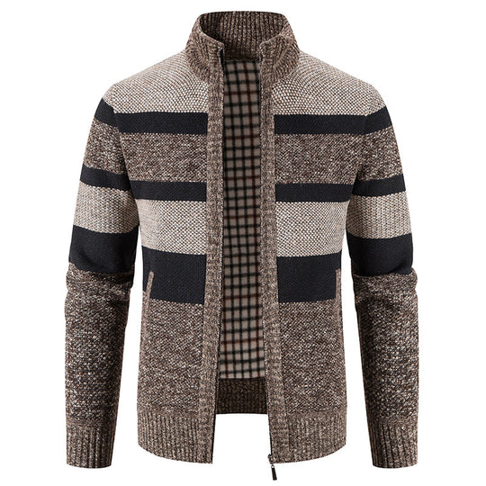 Herren modische Strickjacke mit einem modernen und vielseitigen Karomuster EB