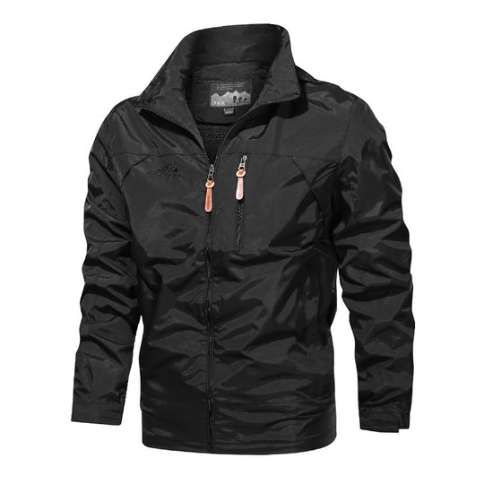 Herren  leichte wasserabweisende Softshell Outdoorjacke mit Kapuze Brusttasche EB