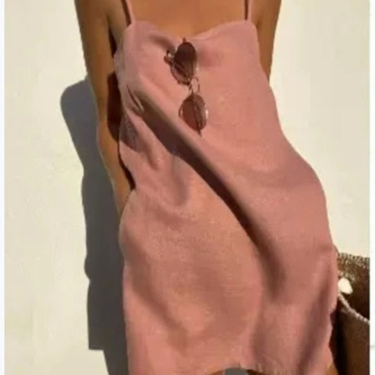Damen lässiges Trägerkleid aus leichtem Material EB