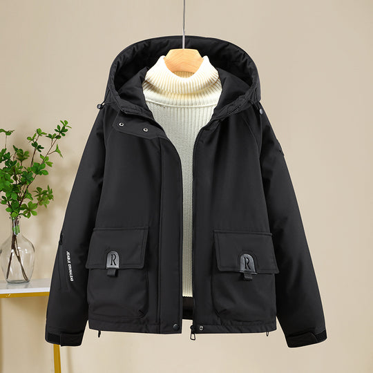 Damen Sportliche und funktionale Outdoor-Jacke mit Kapuze und zahlreichen Taschen EB