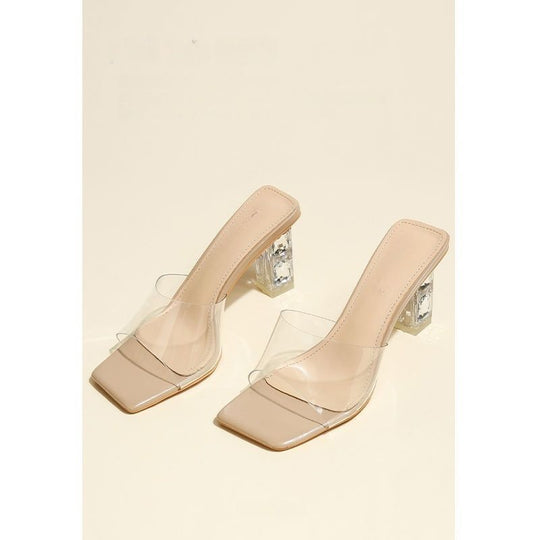 Damen elegante transparente Mules EB
