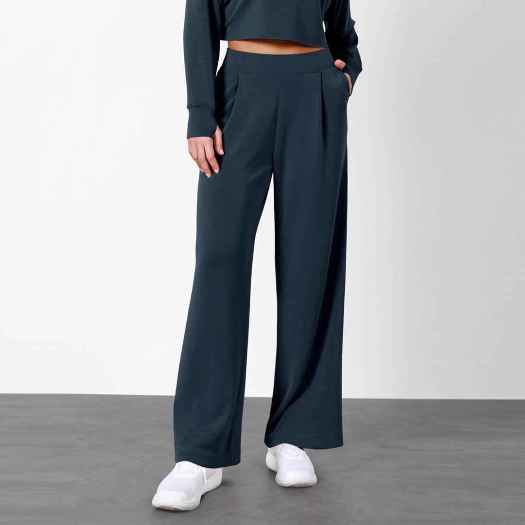 Damen Weit geschnittene Lounge-Hose mit komfortablem Bund und praktischen Taschen EB